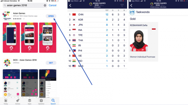 Aplikasi Asian Games 2018 untuk lihat perolehan medali